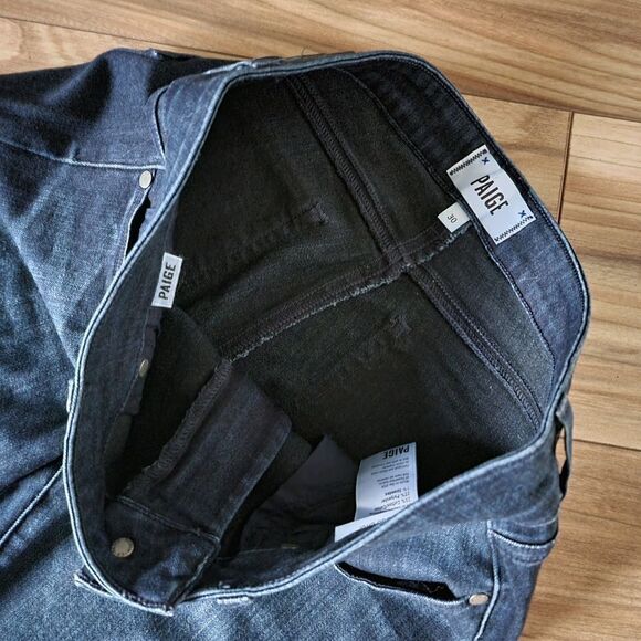 Paige Verdugo Crop Mid Rise Slim Skinny Jean in Midlake Tonak Dark Wash - Picture 5 of 9